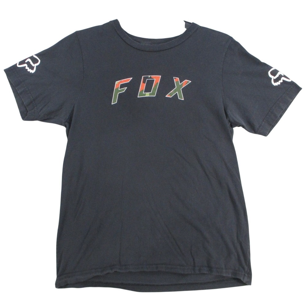 Fox Racing Youth XL Black Camo Logo Graphic T-Shirt Short Sleeve Cotton